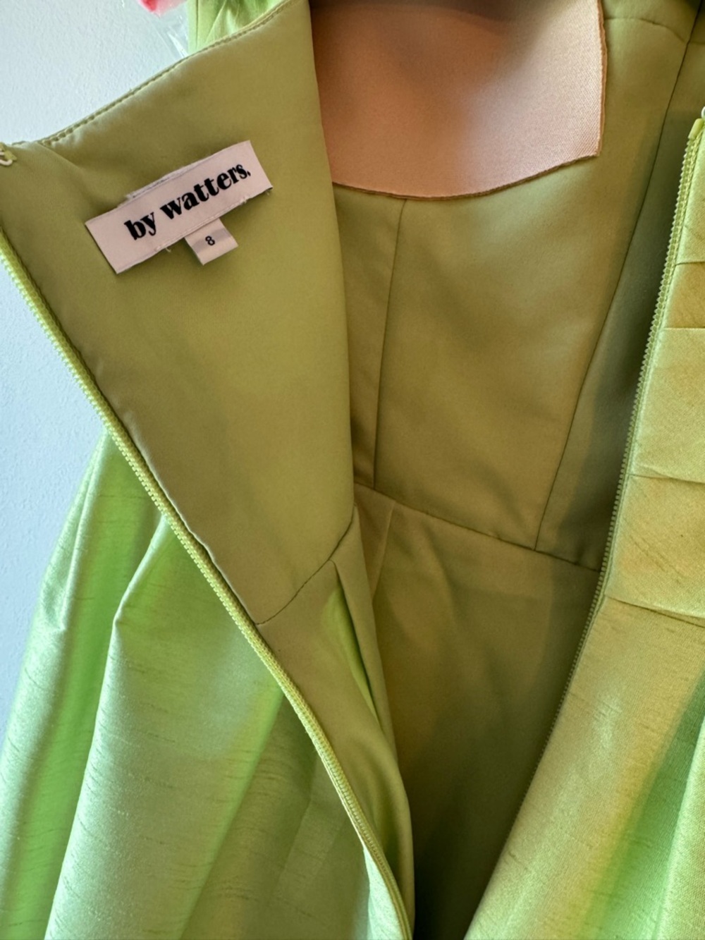 By Watters Caladium Gown | Limeade | Size 8 | Worn Once | Style 39301 - Picture 9 of 11